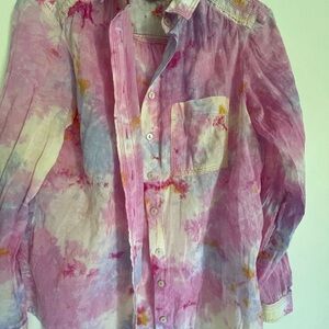 Anthropologie Pink and blue Blouse